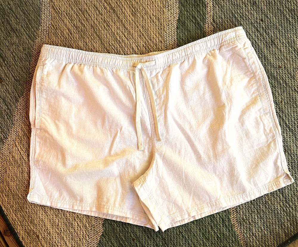 No Boundries Cotton Linen Shorts Women's 3XL Creamy White Pull On Pockets